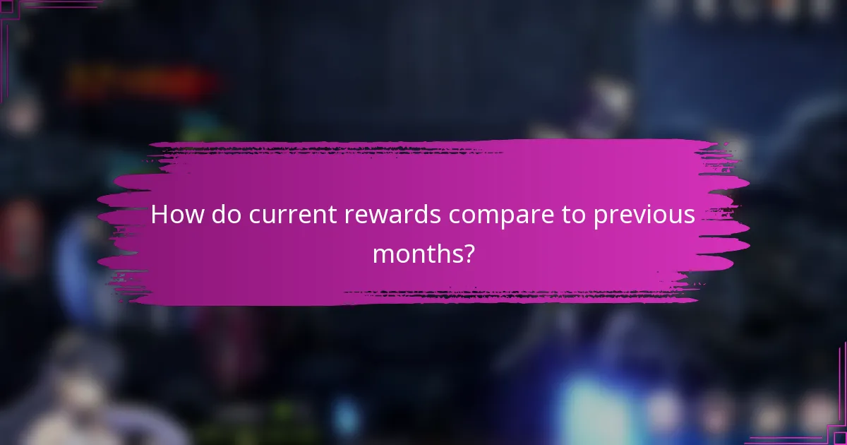 How do current rewards compare to previous months?