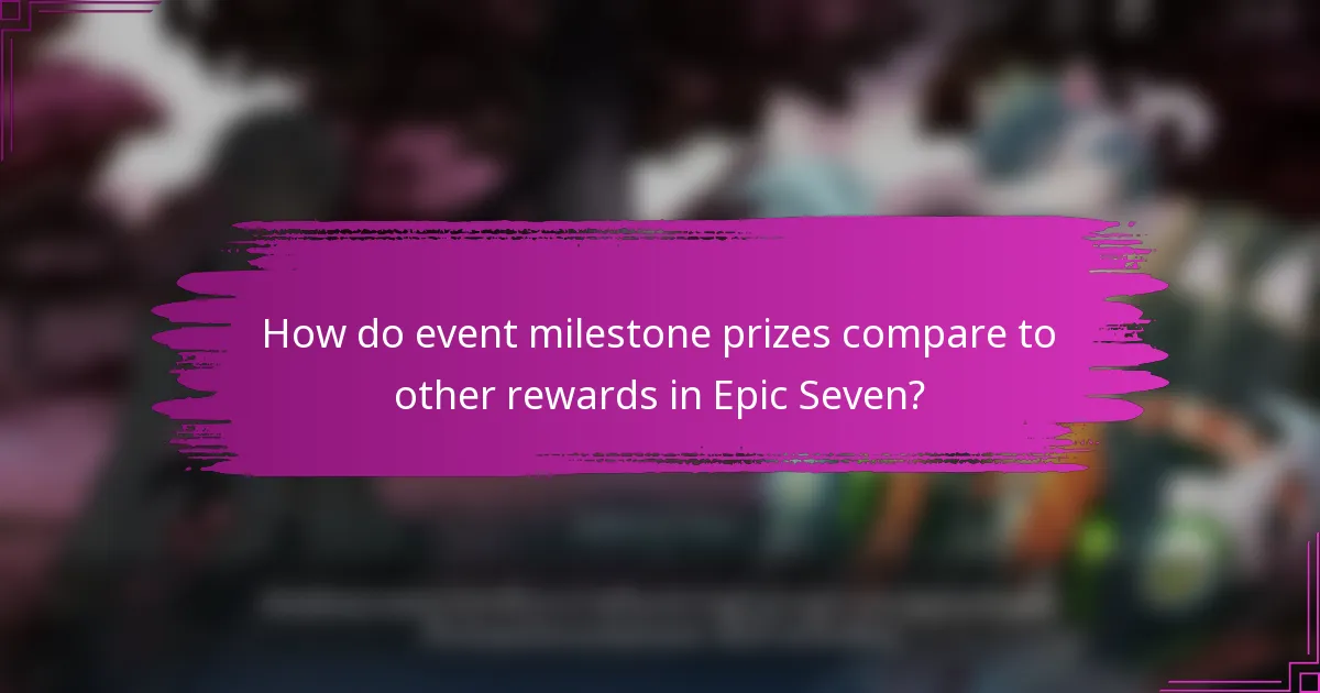 How do event milestone prizes compare to other rewards in Epic Seven?