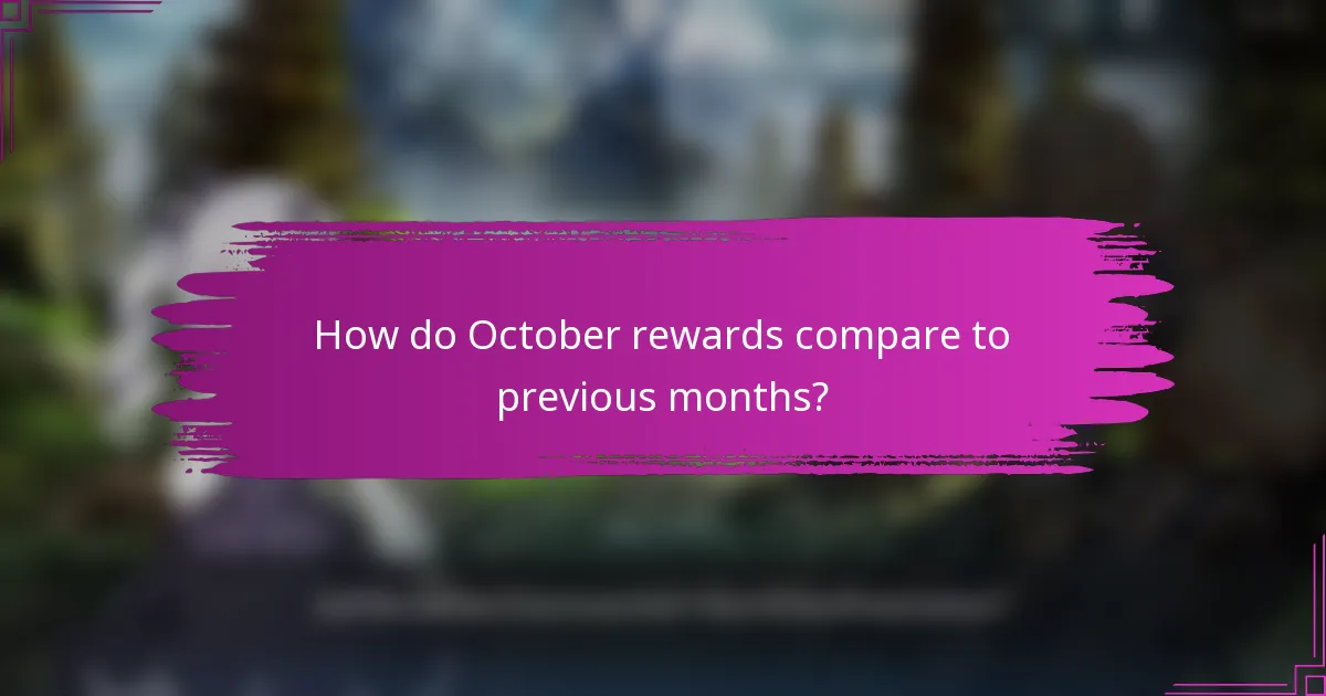How do October rewards compare to previous months?